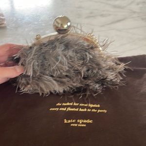 Ostrich feather adorable handbag Kate Spade